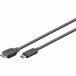 Microconnect 1.0m USB, 1 m, USB C, Micro-USB B, USB 3.2 Gen 1 (3.1 Gen 1), Mâle/Mâle, Noir