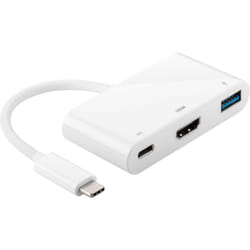 Microconnect 0.2m USB C - USB/HDMI/USB adaptateur graphique USB Blanc