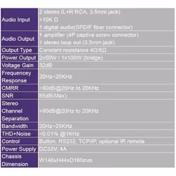 Vivolink VL120005 amplificateur audio 2.0 canaux Maison Noir