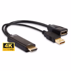 Microconnect HDMDPP1, 0,15 m, HDMI Type A (Standard), DisplayPort, Mâle, Femelle, Droit