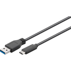 Microconnect USB3.1CA2 câble USB 2 m USB 3.2 Gen 1 (3.1 Gen 1) USB C USB A Noir
