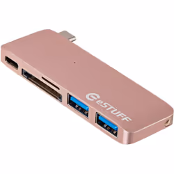 eSTUFF ES84121-ROSE, USB 3.2 Gen 2 (3.1 Gen 2) Type-C, Or rose, MicroSD (TransFlash), USB 3.2 Gen 1 (3.1 Gen 1) Type-A, Alumi ...
