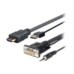 Vivolink PROHDMIMVGA1 câble vidéo et adaptateur 1 m HDMI+VGA+USB+3.5mm HDMI+VGA (D-Sub) +USB+3.5mm Noir