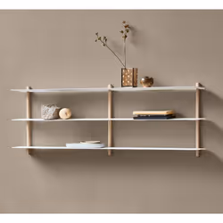 Gejst 5712731201315 étagères Etagère modulable Mural Acier Chêne, Blanc
