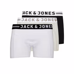 Jack &amp; Jones Pack de 3 boxers, Caleçons, Short Boxer, Mâle, Noir, Blanc, Gris, M, Monochromatique