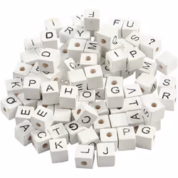 Creativ Company 68981, Bois, Blanc, Perle carrée, 96 pièce(s)