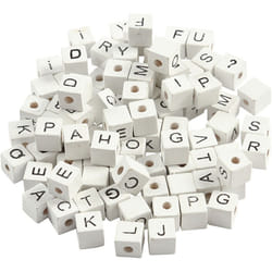 Creativ Company 68981 perle Perle carrée Bois Blanc 96 pièce(s)