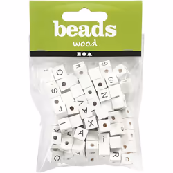 Creativ Company 68981 perle Perle carrée Bois Blanc 96 pièce(s)