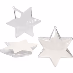 Creativ Company 52153, Décoration de noël en forme d'étoile, Plastique, Transparent, 5 pièce(s), Ampoule, 100 mm