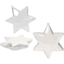 Creativ Company 52153 décoration de Noël Décoration de noël en forme d'étoile Plastique Transparent 5 pièce(s)