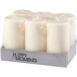 Creativ Company 596121 bougie en cire Cylindre Blanc 6 pièce(s)