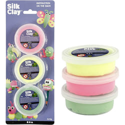 Creativ Company Silk Clay Pâte à modeler 14 g Vert, Rose, Jaune 3 pièce(s)