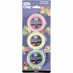 Creativ Company Silk Clay Pâte à modeler 14 g Vert, Rose, Jaune 3 pièce(s)