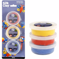 Creativ Company Silk Clay, Pâte à modeler, Bleu, Rouge, Jaune, Enfant, 3 couleurs, 3 an(s), Garçon/Fille