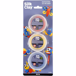 Creativ Company Silk Clay Pâte à modeler 14 g Bleu, Rouge, Jaune 3 pièce(s)