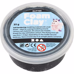 Creativ Company Foam Clay, Pâte à modeler, Noir, Enfant, Garçon/Fille, 35 g, 1 pièce(s)