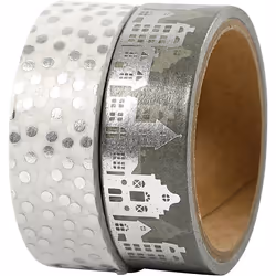 Creativ Company 24798, Ruban de masquage pour peintre, Feuille, Papier, Transparent, Argent, 4 m, 15 mm