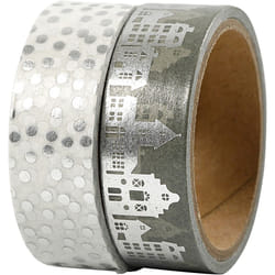 Creativ Company 24798 adhésif de masquage 4 m Ruban de masquage pour peintre Adapté à une utilisation à l'intérieur Feuille, Papier Transparent, Argent