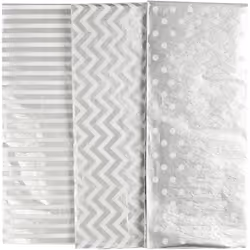 Creativ Company 200893, Papier cadeau, Argent, Motif, 500 mm, 700 mm, 17 g