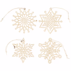 Creativ Company Décorations, d: 7 cm, ép. 0,3 mm, triplex, 8pièces, Boules de décoration de noël, Bois, Bois, 4 pièce(s)
