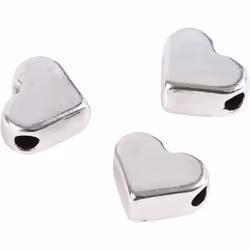 Creativ Company 69091, Métal, Argent, Perle en forme de cœur, 3 pièce(s)