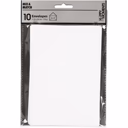 Creativ Company 217011 enveloppe C6 (114 x 162 mm) Blanc 10 pièce(s)
