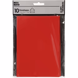 Creativ Company 217013 enveloppe C6 (114 x 162 mm) Rouge 10 pièce(s)