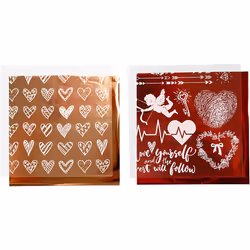 Creativ Company 283552, Papier holographique, Rouge, Or rose, 2 feuilles, 150 mm, 150 mm