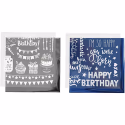 Creativ Company 283553, Papier holographique, Bleu, Argent, 2 feuilles, 150 mm, 150 mm
