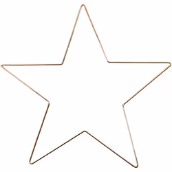 Creativ Company 52423, Décoration de noël en forme d'étoile, Métal, Or, 1 pièce(s), 300 mm, 3 mm
