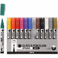 Creativ Company 31334, 12 pièce(s), Noir, Bleu, Marron, Or, Vert, Orange, Rose, Violet, Rouge, Argent, Blanc, Jaune, Pointe o ...