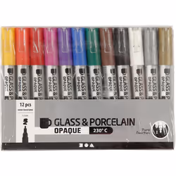 Creativ Company 31334 marqueur 12 pièce(s) Pointe ogive Noir, Bleu, Marron, Or, Vert, Orange, Rose, Violet, Rouge, Argent, Blanc, Jaune