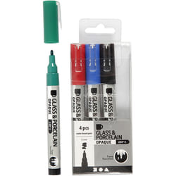 Creativ Company 31336 marqueur 4 pièce(s) Pointe ogive Noir, Bleu, Vert, Rouge