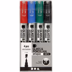 Creativ Company 31336 marqueur 4 pièce(s) Pointe ogive Noir, Bleu, Vert, Rouge
