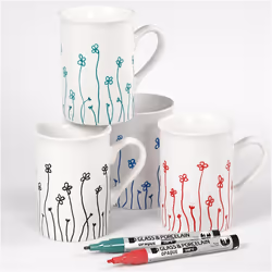 Creativ Company 31336 marqueur 4 pièce(s) Pointe ogive Noir, Bleu, Vert, Rouge
