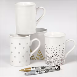Creativ Company 31337 marqueur 4 pièce(s) Pointe ogive Marron, Or, Argent, Blanc