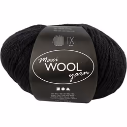 Creativ Company 447420, Artisanat, Noir, Polyacrylique/Laine, 125 m, 30 °C, 100 g