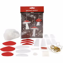 Creativ Company Mini kit créatif, h: 6,5+8+10 cm, , 3pièces, Décoration de noël traditionnelle, Polyester, Velours, Rouge, Bl ...