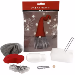 Creativ Company Mini kit créatif, h: 13 cm, , 1set, Décoration de noël traditionnelle, Polymousse, Bois, Laine, Gris, Rouge,  ...