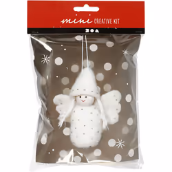 Creativ Company Mini kit créatif, h: 10 cm, , 1set, Décoration de noël traditionnelle, Velours, Bois, Laine, Blanc, 1 pièce(s ...