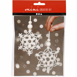 Creativ Company Mini kit créatif, h: 10 cm, , 2pièces, Décoration de noël traditionnelle, Coton, Velours, Bois, Blanc, 2 pièc ...