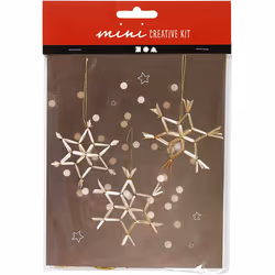 Creativ Company Mini kit créatif, h: 10 cm, , 3pièces, Décoration de noël traditionnelle, Paille, Or, 3 pièce(s), 100 mm