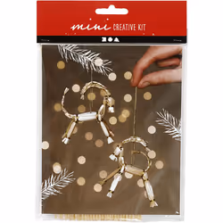Creativ Company Mini kit créatif, h: 7 cm, , 1set, Boules de décoration de noël, Paille, Or, 2 pièce(s), 70 mm