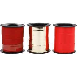 Creativ Company 202411, Ruban cadeau, Or, Rouge, Monochromatique, 15 m, 3 pièce(s)
