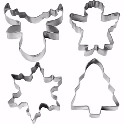 Creativ Company Emporte-pièces, Argent, Métal, 80 mm, 4 pièce(s), Sac en polyéthylène