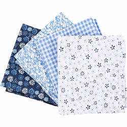 Creativ Company 441835, Coton, Bleu, Motif, Motif floral, 4 pièce(s), 450 mm