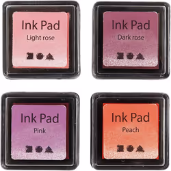 Creativ Company Tampon encreur, Multicolore, Noir, Orange, Rose, Rouge, 4 pièce(s), unisexe, Acide, 35 mm