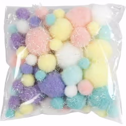 Creativ Company Pompoms, pompons décoratifs, Multicolore, Rond, 1 pièce(s), 62 g