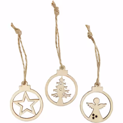 Creativ Company 54464, Décoration arbre de noël, Contre-plaqué, Bois, 24 pièce(s), Boîte, 30 mm