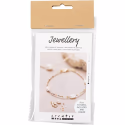 Creativ Company 970860, Kit de fabrication de bracelets pour enfants, Or, Gris, Perle, Transparent